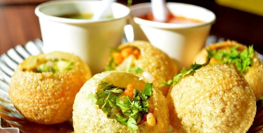 Pani puri is one of the most popular on the list of best street food in Chandni chowk