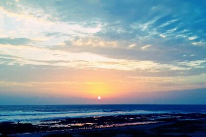 Panoramic view of one of pristine beaches in Gujarat.