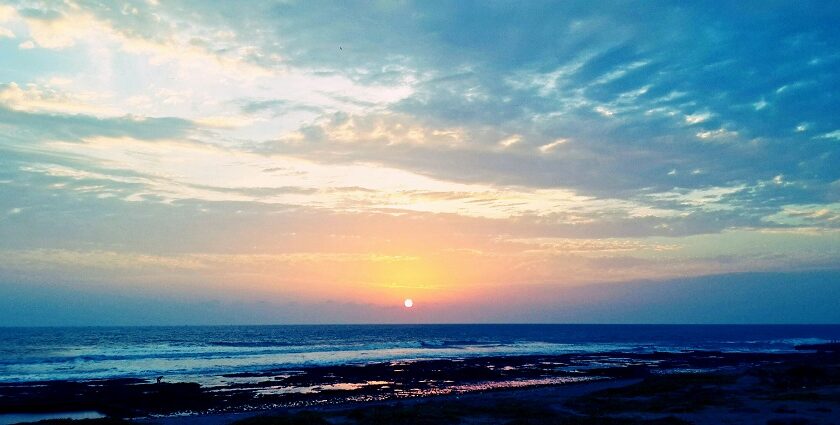 Panoramic view of one of pristine beaches in Gujarat.