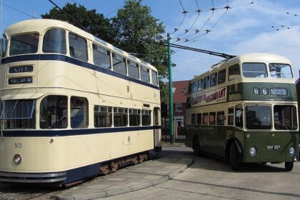 A view of the Heritage Transport Museum, featuring vintage vehicles and exhibits.