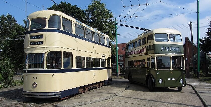 A view of the Heritage Transport Museum, featuring vintage vehicles and exhibits.