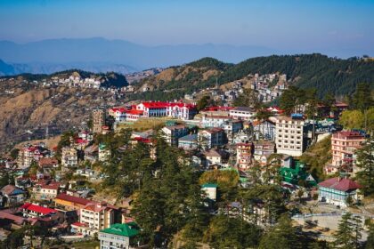 View of mountains and house on top of the hills - Shimla is one the best hill stations near Chandigarh