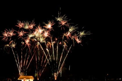 Fireworks display during New Year Party in Bhubaneswar.