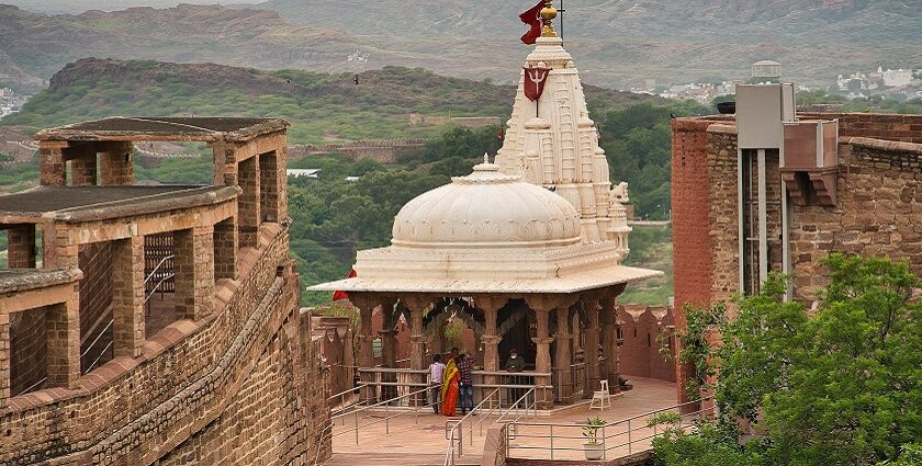 Chamunda Mata Temple atop Mehrangarh Fort, among the amazing temples in Jodhpur.