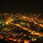 Thimphu nightlife with a night view of the city, highlighting its tranquil and picturesque charm.