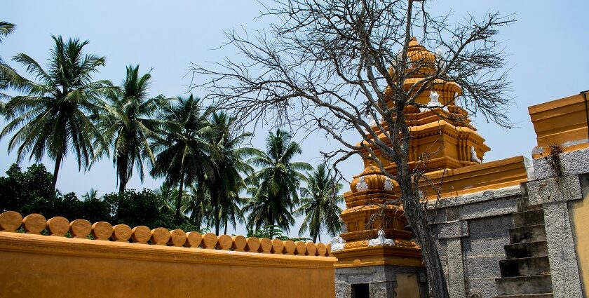 An image of the serene Narmada River with temples along its banks in Maheshwar.