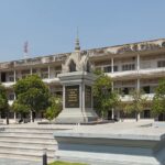 The snapshot of the garden yard of the tuol sleng genocide museum in Phnom Penh