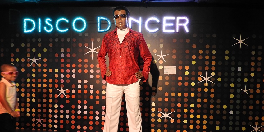 A picture of a wax statue of a Bollywood actor at wax museum, Udaipur
