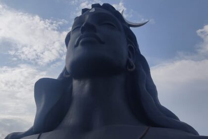 The statue of Lord Shiva in the Adiyogi temple, Coimbatore, India.