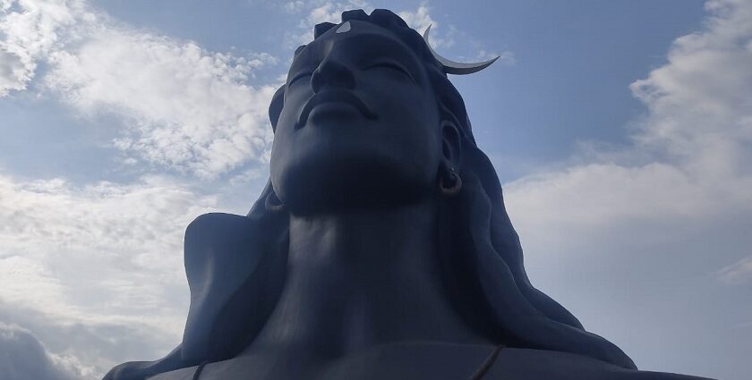 The statue of Lord Shiva in the Adiyogi temple, Coimbatore, India.