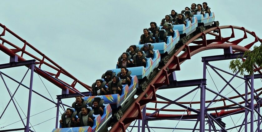 A colourful Adventure Park Pushkar, with families enjoying a fun-filled sunny day