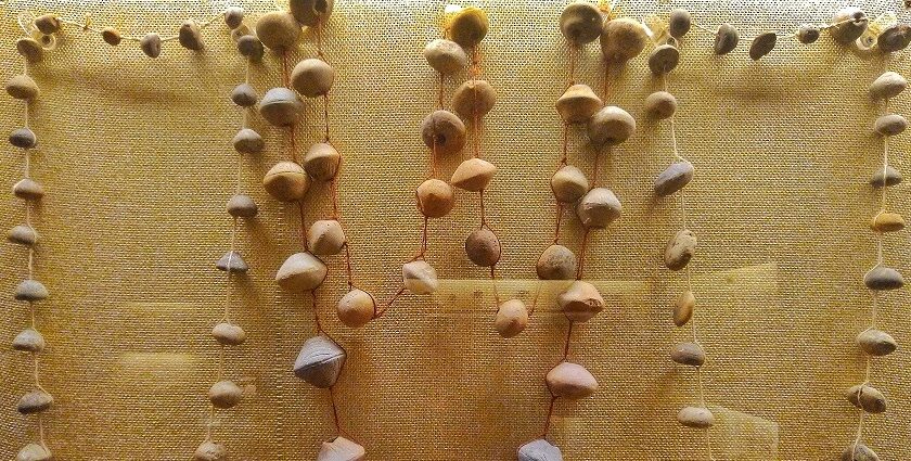 Different types of Beads of Chalcolithic Period in Ahar Museum Udaipur.