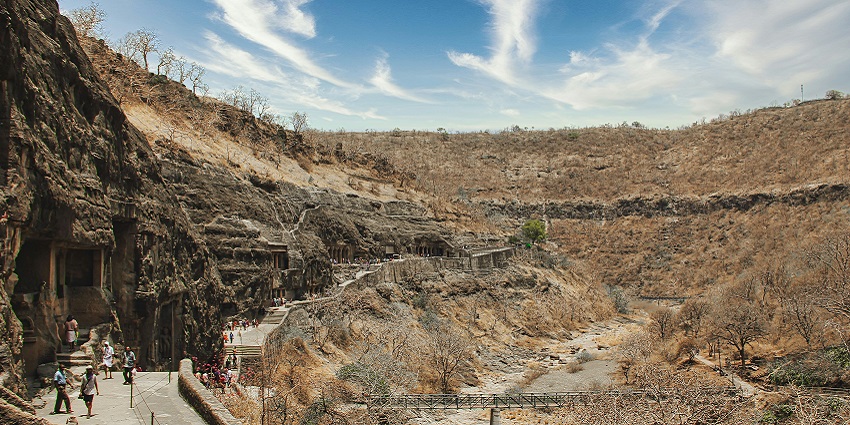 A picture of Ajanta Caves, one of the best places to visit near Pune in March