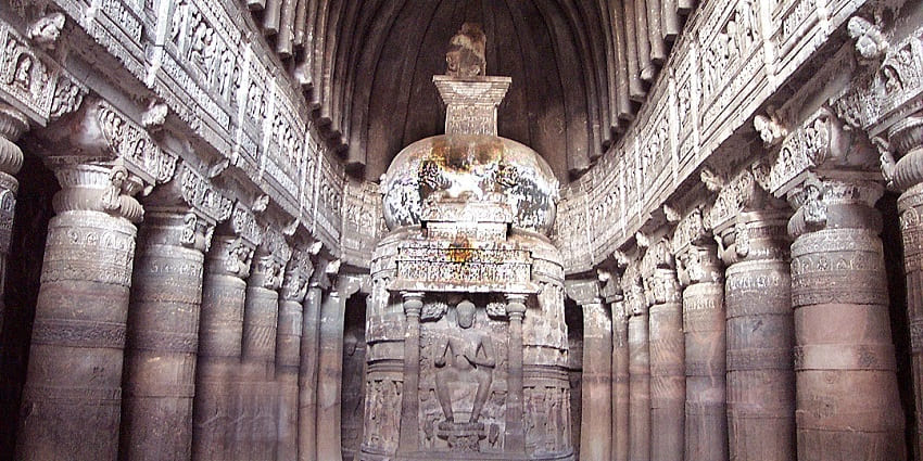 Explore the stunning Ajanta-Ellora caves, showcasing Buddha's influence in India!
