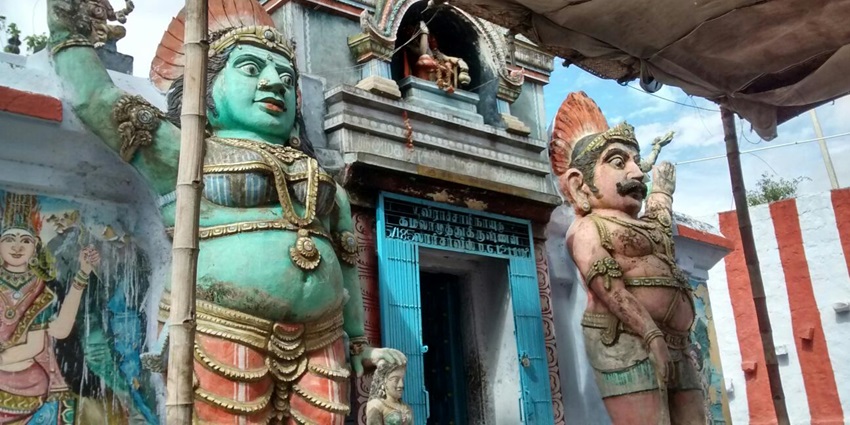 Image of Alagu Nachiamman Temple small entry gate for devotees - One of the popular temples in Pollachi