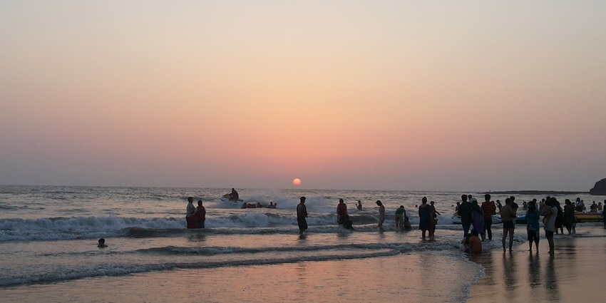 Image of Alibaug Beach sunset in Maharashtra, one of the beautiful beaches in Alibaug