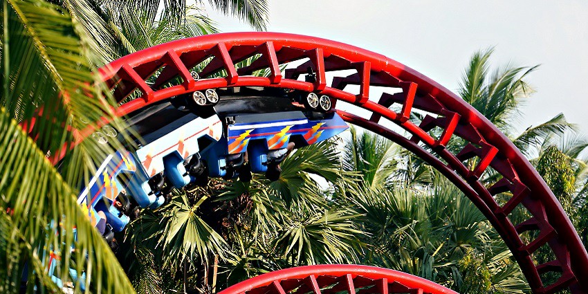 A modern water sliding system similar to the high-speed slides in Kathmandu's water parks.