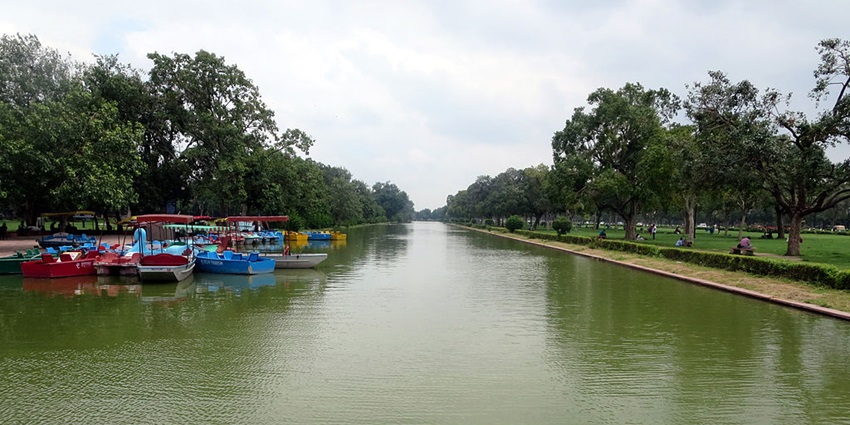 Families enjoying water attractions at Anand water park in Uttar Pradesh