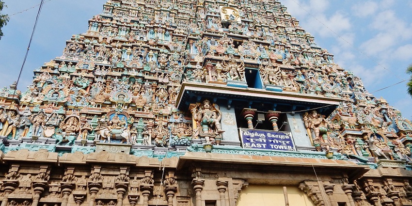 Outer view of Anjaneya temple, one of the important temples in Anna Nagar.