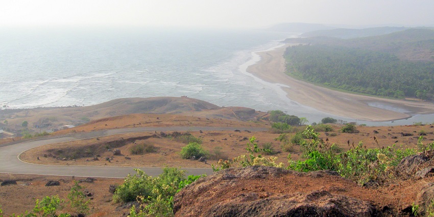 Stunning view of Anjarle from Harne bypass, showcasing vibrant coastal beauty.