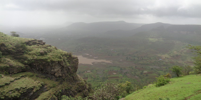 A view of Anjneri Hills, a popular spot near Shiv Ganga Water Park famous for trekking.