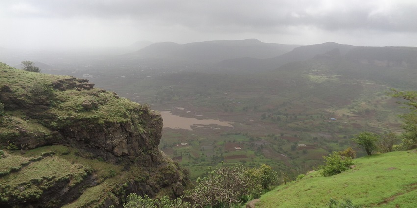 Anjneri Hill is a place to visit in Nashik in monsoon with greenery and waterfalls.