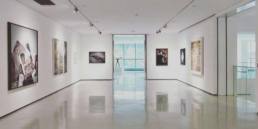 Designs displayed on the wall at Art and Charlie, one of the art galleries in Mumbai.