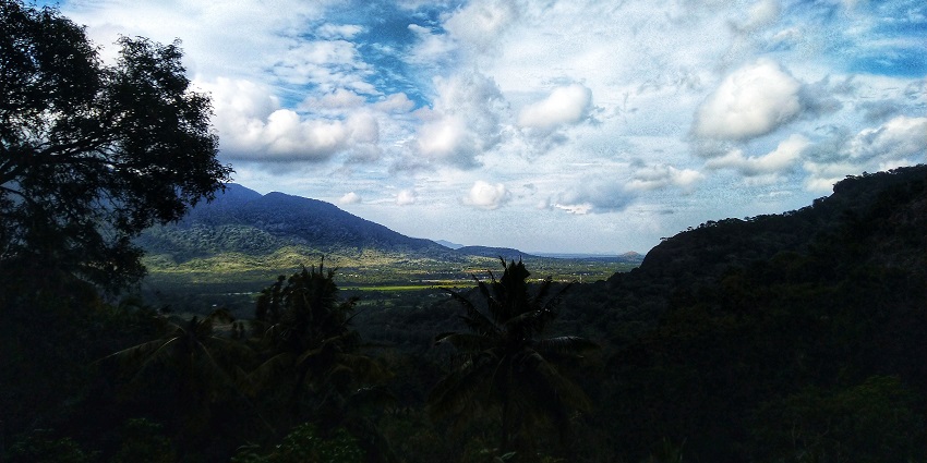 A picture of the surroundings of Aryankavu with a scenic sky.