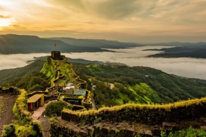 View of Asava Fort, the historic site with trekking routes and stunning views