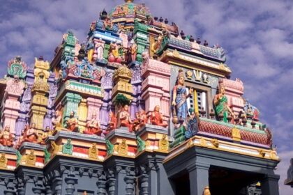 An image of the magnificent Ashtalakshmi temple in Chennai, Tamil Nadu, India.