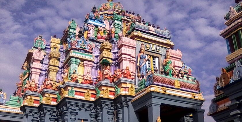 An image of the magnificent Ashtalakshmi temple in Chennai, Tamil Nadu, India.