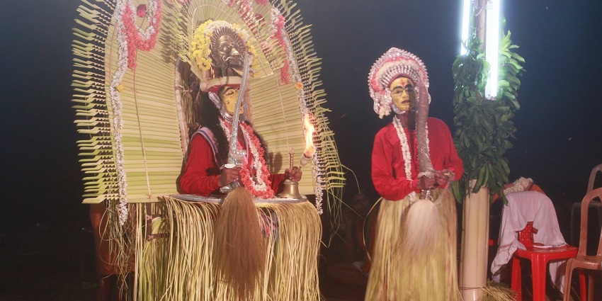 A traditional Daiva Kola performance in Mangalore showcasing cultural heritage.