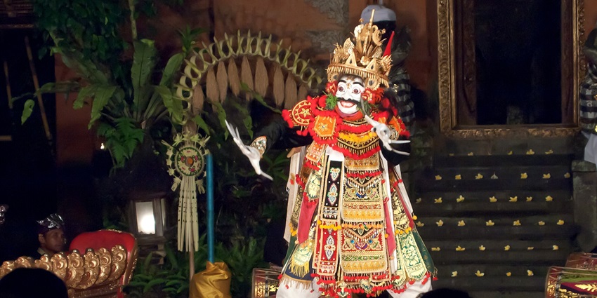 A cultural dance, Balinese traditional dance performing the elements of Ramayana