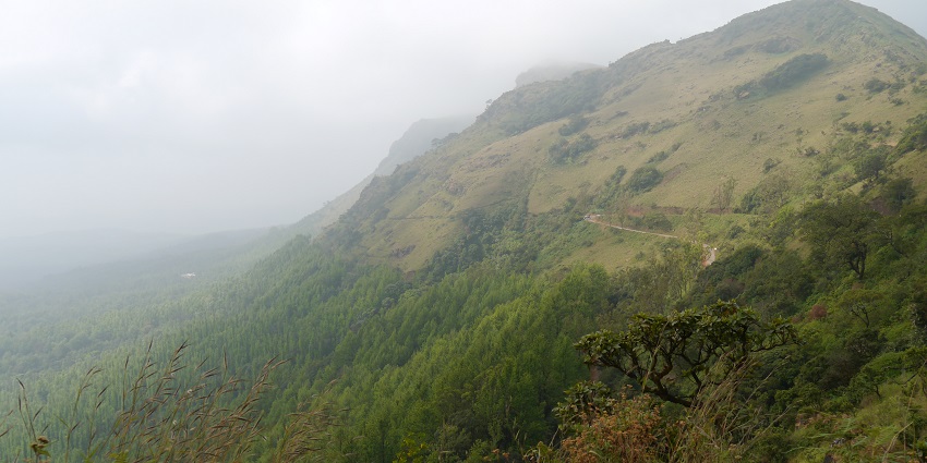 A beautiful shot of Baba Budangiri mountain ranges, a place to visit near Belur.