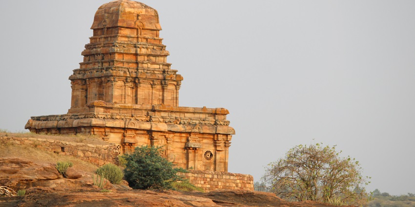 A view of the fort in Badami, one of the top places to visit in October in Karnataka.