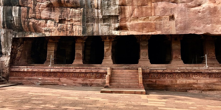 Badami Cave Temples feature the ancient rock-cut architecture with stunning sculptures