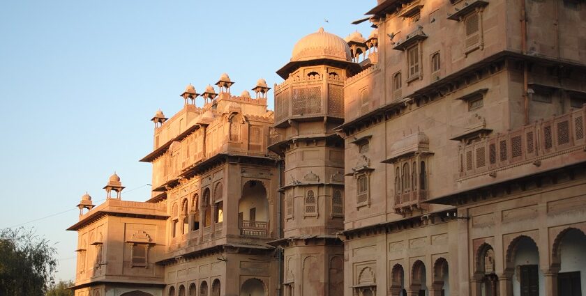 Close up view of the Badnore Fort intricate architecture