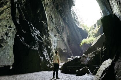 View of the Bharot caves from inside, offering a peaceful escape from the city