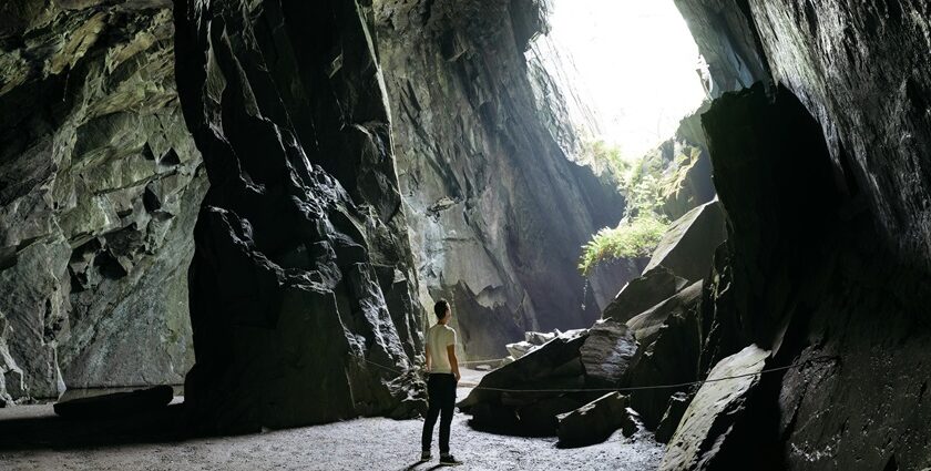 View of the Bharot caves from inside, offering a peaceful escape from the city