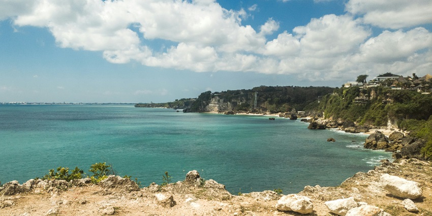 An image showing Balangan Beach with spectcular views.
