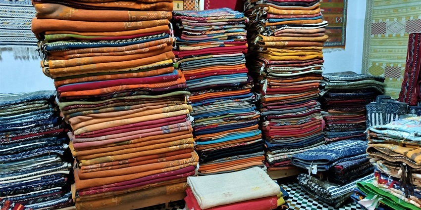 Fabrics being sold at Bandra Handloom Market, a hotspot for street shopping in Bandra.