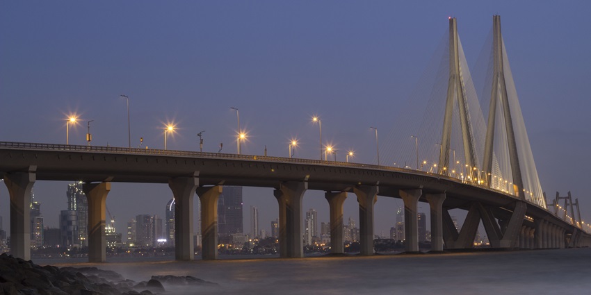 Image of The bandra worli sea link which connects the western suburban in bandra to the southern suburban in worli