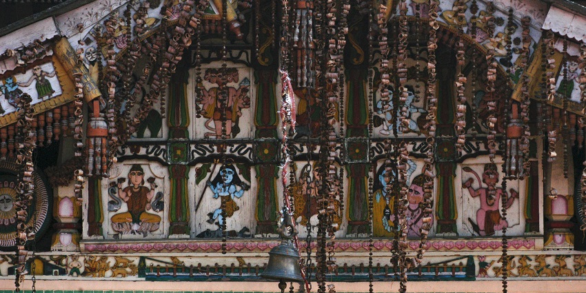 Image of Hindu God Illustration near bell - Baneshwar Cave Temple