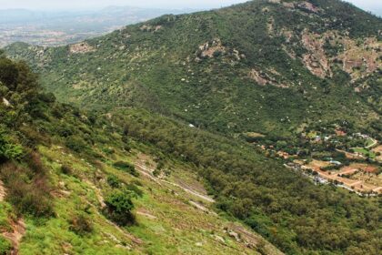 Scenic view of mountains and valley surrounded by lush greenery - places to visit in april near bangalore