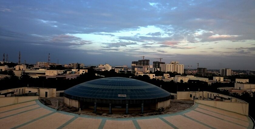 A picture of the skyline of Bengaluru as seen from its corporate sector