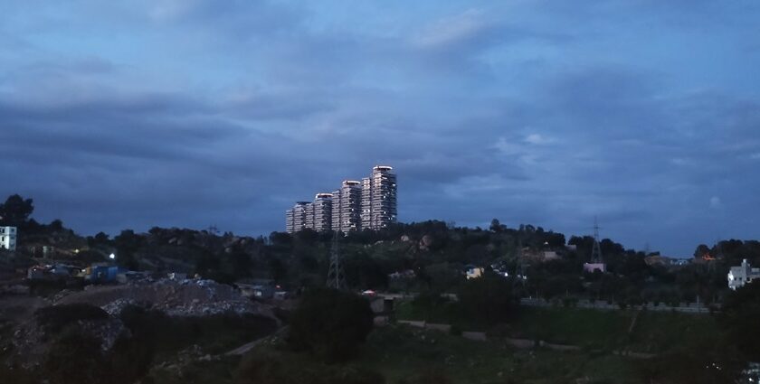 Stunning aerial shot of the city of Bangalore