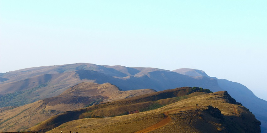 A panoramic view from Bathi Gudda Hill, a popular trekking spot near Davangere.