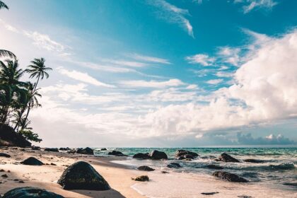 Majestic view of the Baina beach, one of the most popular beaches near vasco da gama