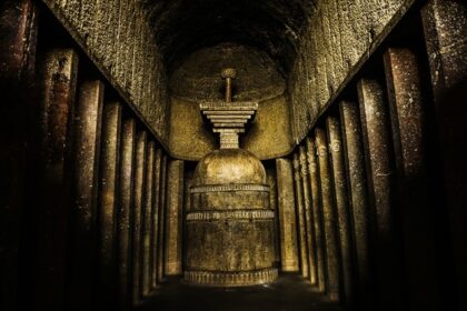 An image showcasing the beautiful and astonishing architecture of the Bedse Caves.