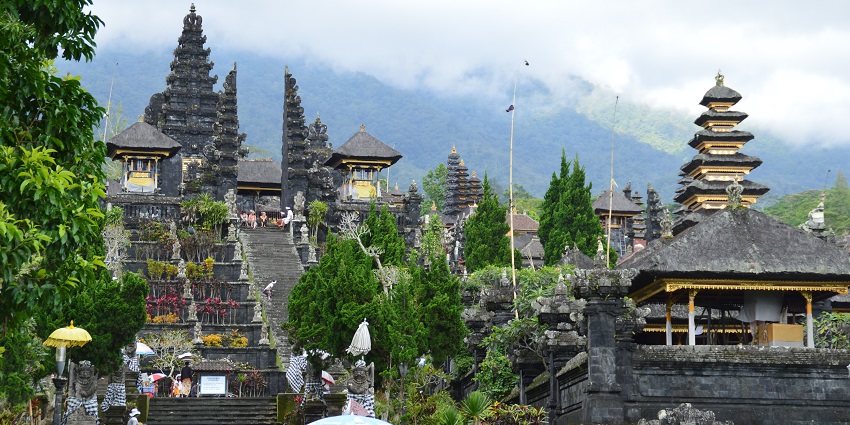 Picture of Besakih Temple, Bali’s largest temple set against the backdrop of Mount Agung.